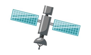 Uydu beyaz arkaplan vektör resimleme izole