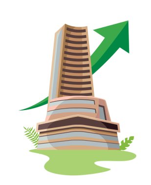 Bombay borsa büyüme vektörü çizimi