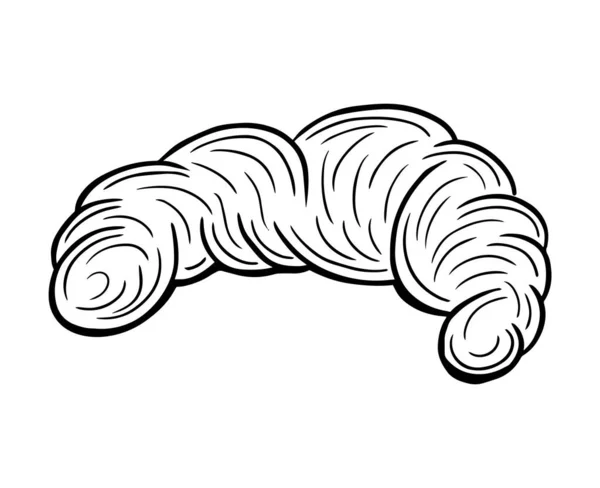 Croissant Ručně Kreslený Rytý Náčrt Kreslení Vektorové Ilustrace — Stockový vektor