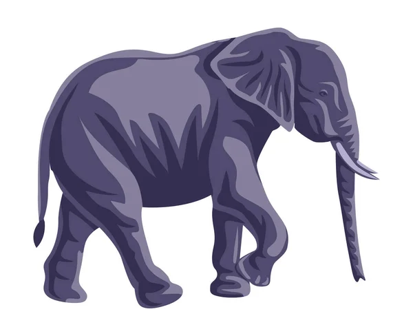 Индийский Слон Ходящий Изолированный Вектор — стоковый вектор
