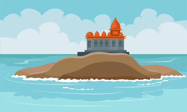 vivekananda rock kanyakumari memorial vector