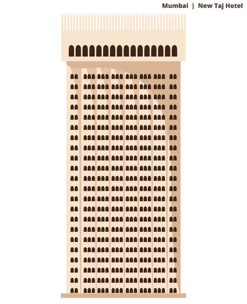 Nuevo Taj Hotel Mumbai Bombay Vector Ilustración — Archivo Imágenes Vectoriales