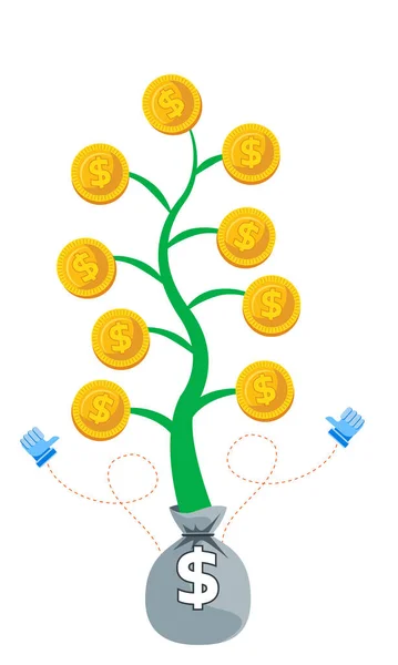 お金の成長工場投資の概念図 — ストックベクタ