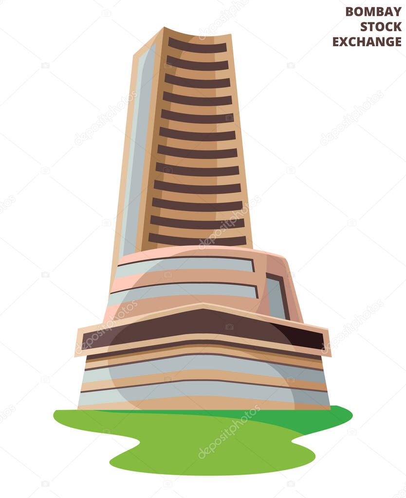 bombay stock exchange , BSE building, mumbai India vector illustration