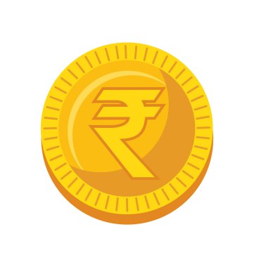 Hint Rupisi madeni para vektörü izole görüntü