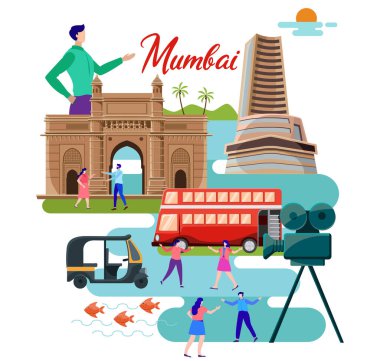 Mumbai yaşam kolaj vektörü