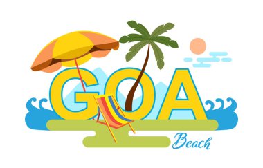 goa plaj yaşam tasarımı bileşimi vektör çizimi
