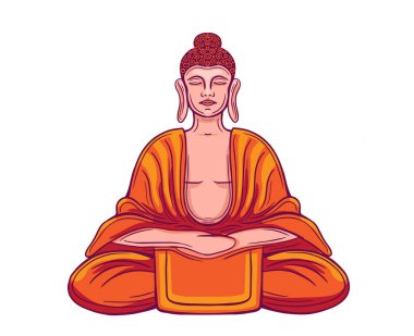 Buda 'nın meditasyon vektörü çizimi