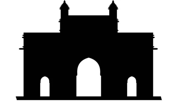 Poort Van India Silhouet Vector Illustratie — Stockvector