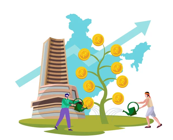 インド経済の成長ベクトル図 — ストックベクタ