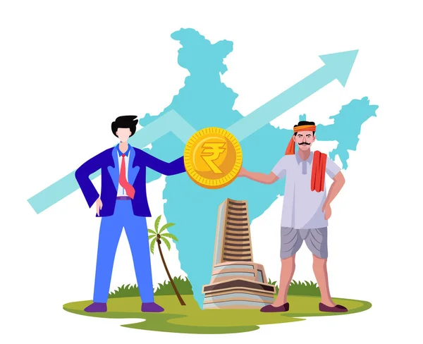 Ilustrace Vektoru Růstu Indického Hospodářství — Stockový vektor