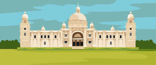 Victoria Memorial Kolkata Bengala Ocidental Índia Ilustração Vetorial — Vetor de Stock