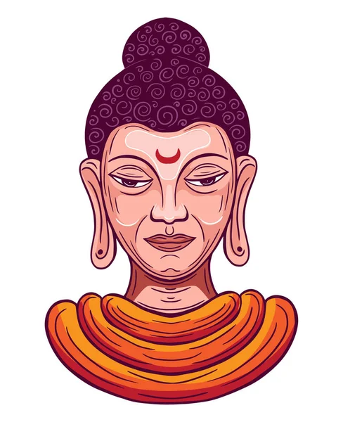 Buddha Close Face Vektor Illustration — Stockvektor