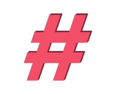 hashtag 3d simge vektör çizimi