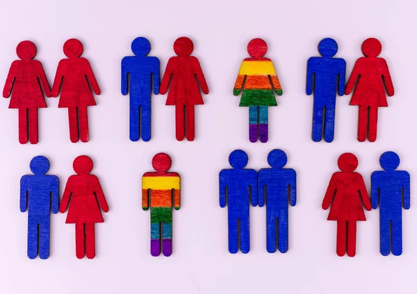 Little People Red Blue Colors Flag Lgbt Community White Background — Stock Photo, Image