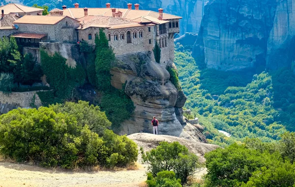 Meteora Jest Formacją Skalną Środkowej Grecji Której Znajduje Się Jeden — Zdjęcie stockowe