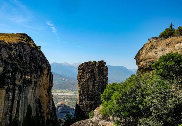 Meteora Jest Formacją Skalną Środkowej Grecji Której Znajduje Się Jeden — Zdjęcie stockowe