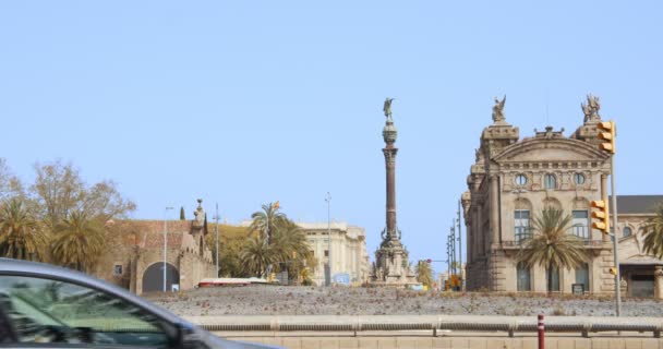 Пам "ятник колумбійському христофові в Барселоні.. — стокове відео