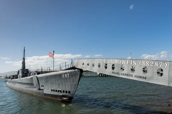 USS Bowfin Submarine, segunda guerra mundial. Porto de Pearl (Oahu - Hawa — Fotografia de Stock