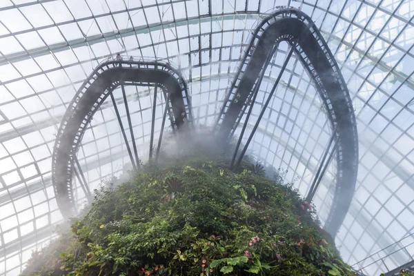 SINGAPOUR - 15 JANVIER : Vue de nuit de Supertree Grove at Gardens — Photo