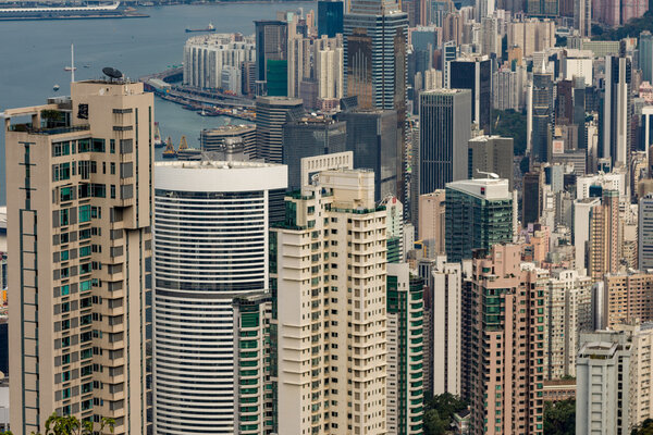 Панорама Гонконга, Китай, со стороны Виктории Пик
.