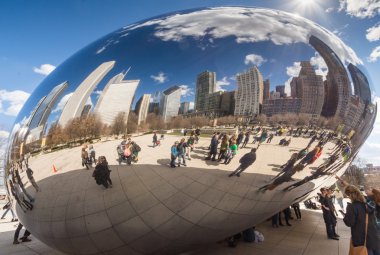 Chicago - 17 Mart: Cloud Gate Millennium Park Mart'ta 17, 2
