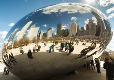 Chicago - 17 Mart: Cloud Gate Millennium Park Mart'ta 17, 2