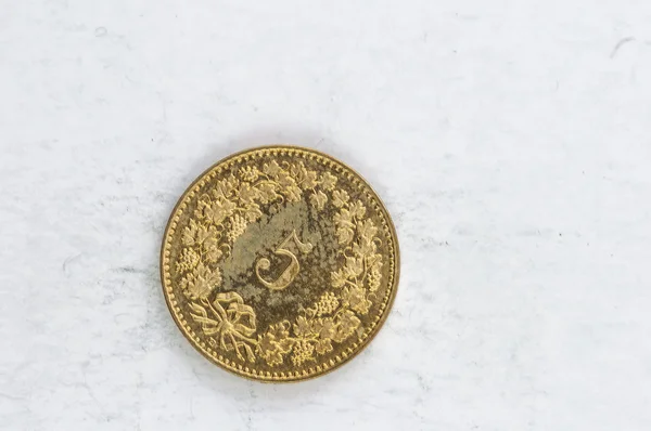 5 Швейцарії confoederatio helvetica Срібна монета — стокове фото