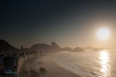 ünlü copacabana Plajı rio de janeiro havadan görünümü