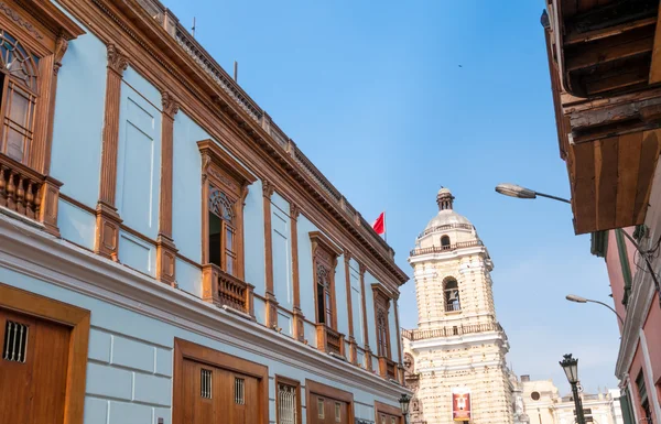 San San francisco kilise görünümü Lima Peru — Stok fotoğraf