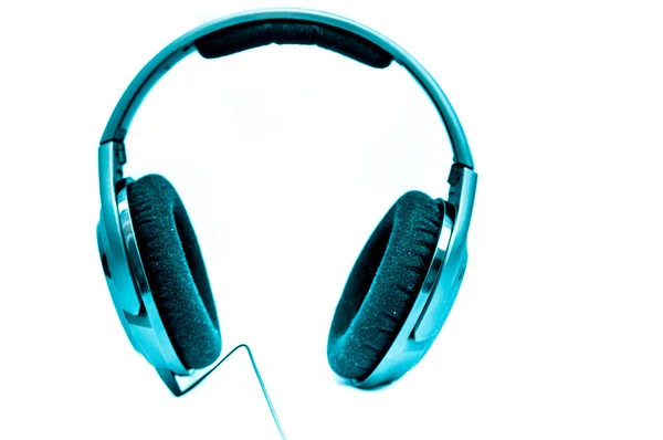 차가운 흰색 배경에 고립 된 헤드폰 로열티 프리 스톡 이미지