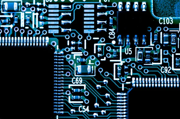 Elektrische platin met elektrische componenten — Stockfoto