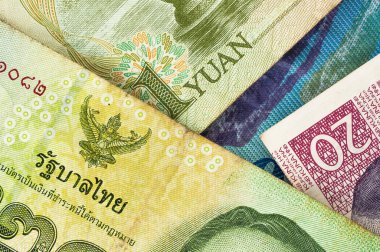 Karışık para Notlar arka plan bakış