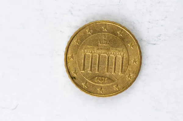 Moeda de 10 cêntimos de euro com traseiro alemão usado olhar — Fotografia de Stock