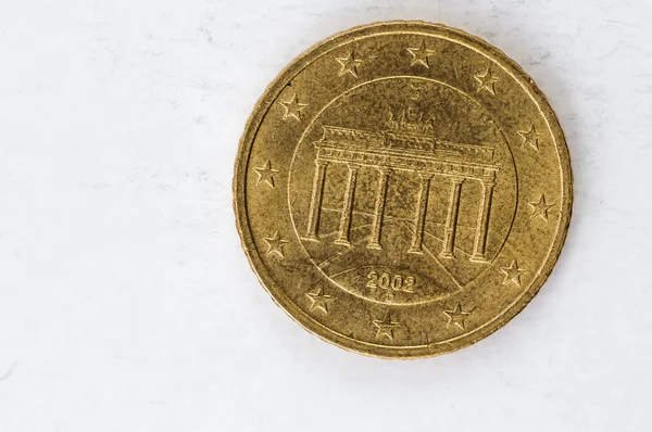Moeda de 20 cêntimos de euro com traseiro alemão usado olhar — Fotografia de Stock