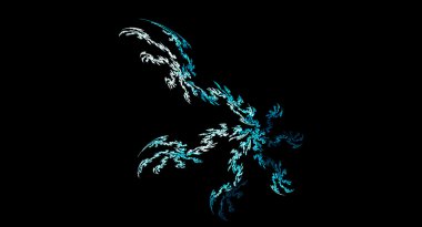 siyah arka plan üzerine buz kristalleri illüstrasyon soyut