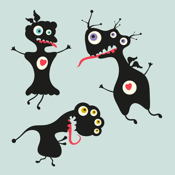 Happy monsters vector images. Set 13 — Stock Vector