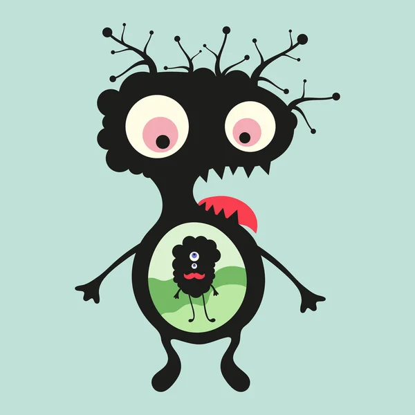 Happy monsters vectorafbeeldingen. 19 instellen — Stockvector