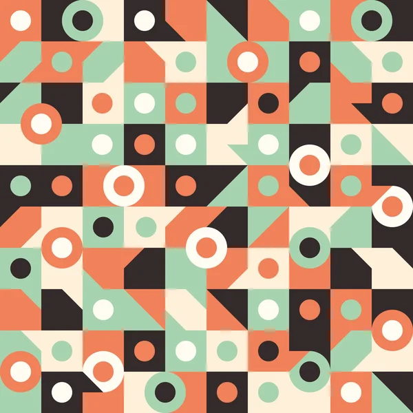 Seamless pattern with circles in squares. — Stock Vector