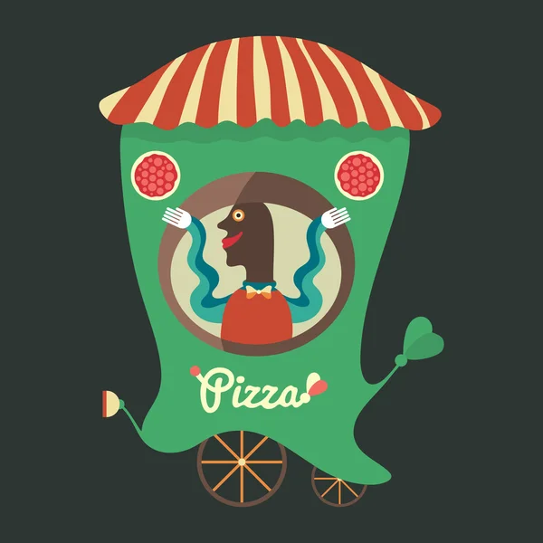 Vendeur de pizza . — Image vectorielle