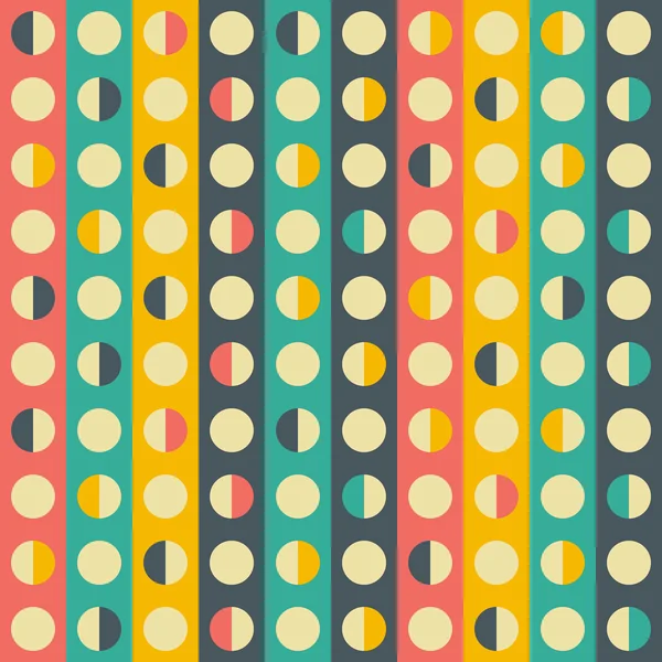 Retro seamless pattern with colorful stripes and semicircles. — Stock Vector