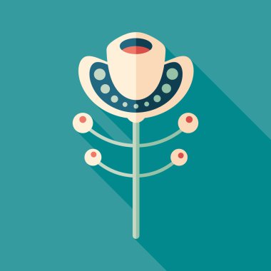 Noel çiçek düz uzun gölgeler ile kare simgesi. 10 ayarlayın