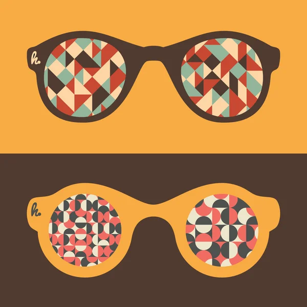Ensemble de lunettes de soleil hipster avec triangles et demi-cercles . — Image vectorielle