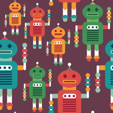 Akıllı robotlar ile renkli seamless modeli.