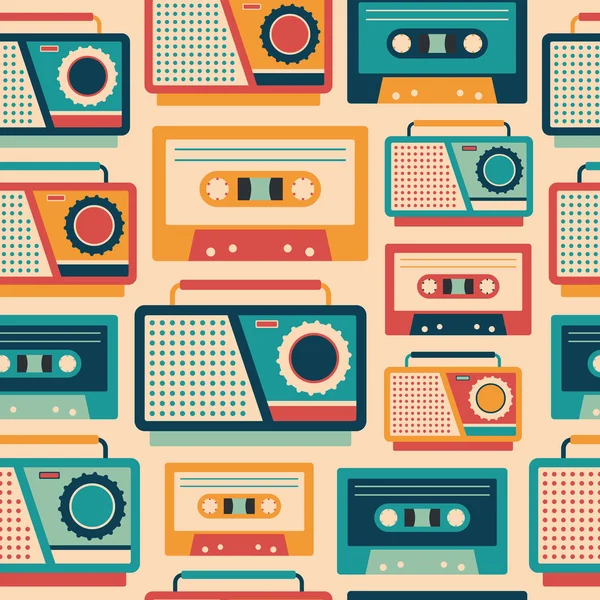 Retro kaset kayıt cihazları ve kasetleri ile Seamless Modeli.