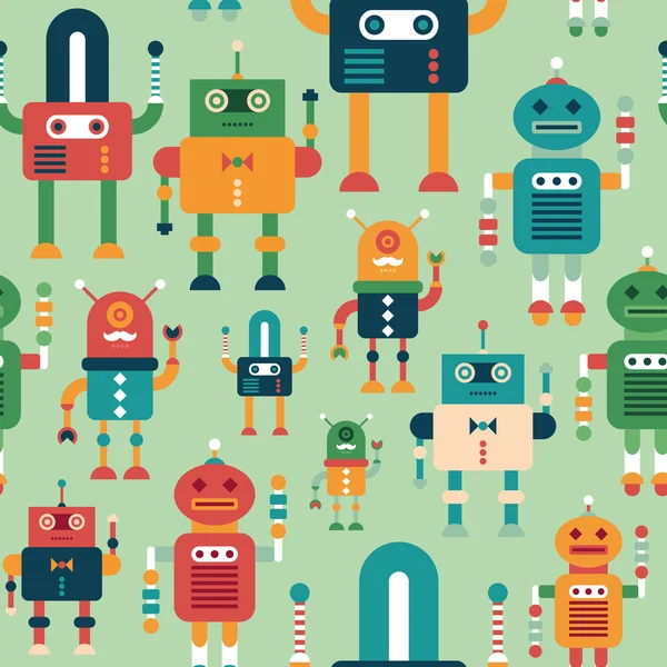 Renkli komik robotlar ile Seamless Modeli.