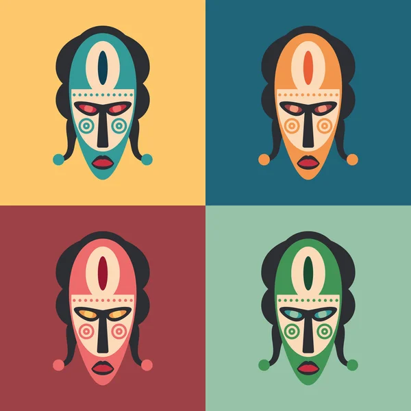 Ensemble de masques de carnaval colorés . — Image vectorielle