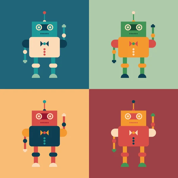 Set di robot colorati eleganti . — Vettoriale Stock