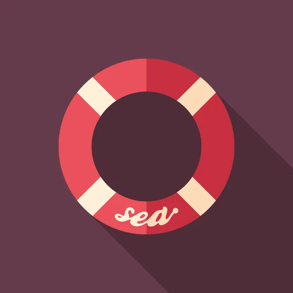 Cankurtaran düz uzun gölgeler ile kare simgesi.