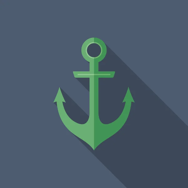 Uzun gölgeler ile düz kare simgesi çapa.